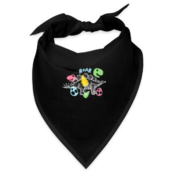 Dinosaurier Stegosaurus prähistorisch Urzeit - Bandana - Schwarz - Vorne