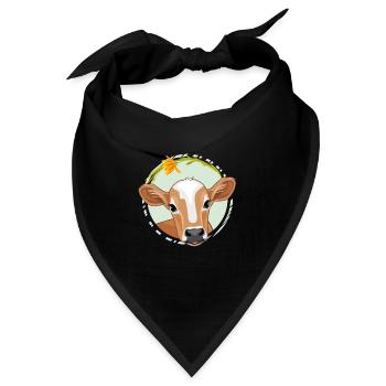 Niedliches guckendes Kalb - Bandana - Schwarz - Vorne