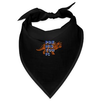 Dinosaurier Triceratops prähistorisch Urzeit - Bandana - Schwarz - Vorne