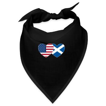 USA Schottland Flagge Herz - Bandana - Schwarz - Vorne