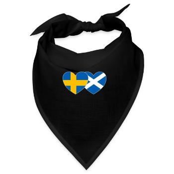 Schweden Schottland Flagge Herz - Bandana - Schwarz - Vorne
