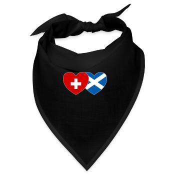Schweiz Schottland Flagge Herz - Bandana - Schwarz - Vorne