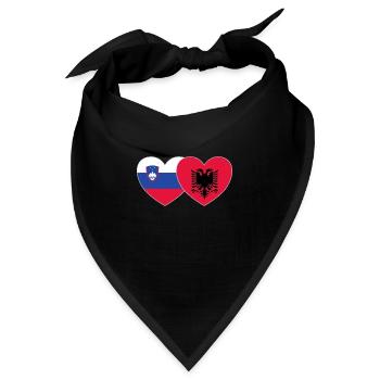 Slowenien Albanien Flagge Herz - Bandana - Schwarz - Vorne