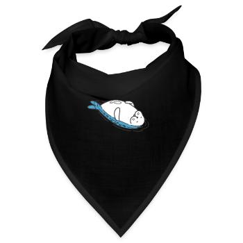 Robbe Seehund Meer entspannt treiben - Bandana - Schwarz - Vorne