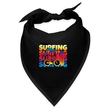 Surf Board Surfer Retro Vintage - Bandana - Schwarz - Vorne