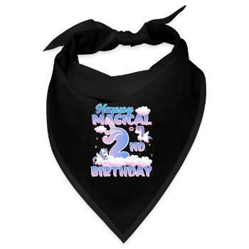 Happy Magical 2nd Birthday Einhorn Pony - Bandana - Schwarz - Vorne