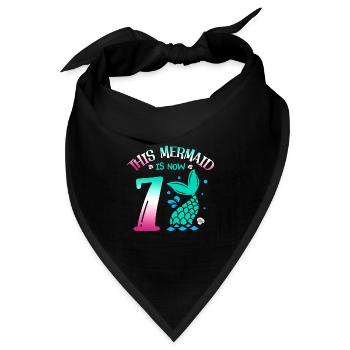 Diese Meerjungfrau Ist Jetzt 7, Märchenhafter 7. - Bandana - Schwarz - Vorne
