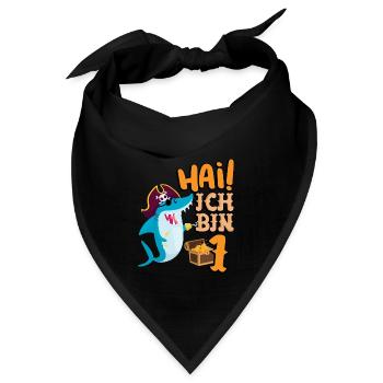 Hai! Ich Bin 1 Einäugiger Piraten Hai 1. - Bandana - Schwarz - Vorne