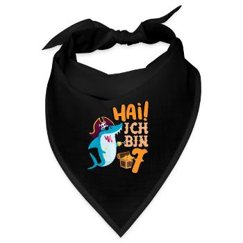 Hai! Ich Bin 7 Einäugiger Piraten Hai 7. - Bandana - Schwarz - Vorne