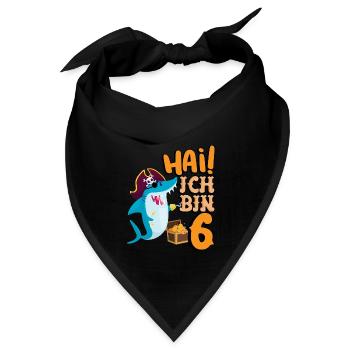 Hai! Ich Bin 6 Einäugiger Piraten Hai 6. - Bandana - Schwarz - Vorne