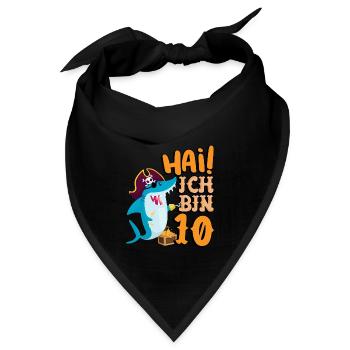 Hai! Ich Bin 10 Einäugiger Piraten Hai 10. - Bandana - Schwarz - Vorne