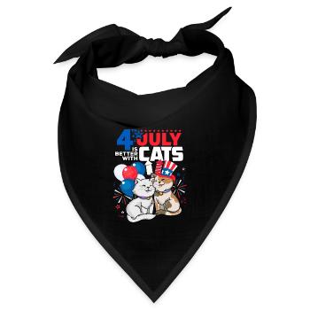 Der 4. Juli Ist Besser Mit Katzen - Bandana - Schwarz - Vorne
