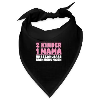Mama Von 2 Kindern - Bandana - Schwarz - Vorne