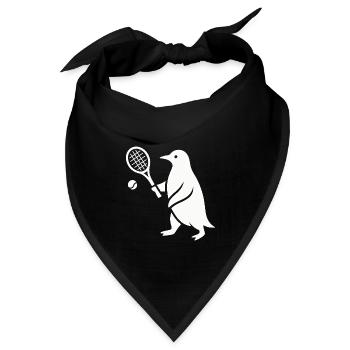 Minimalistischer Pinguin Tennisspieler - Bandana - Schwarz - Vorne