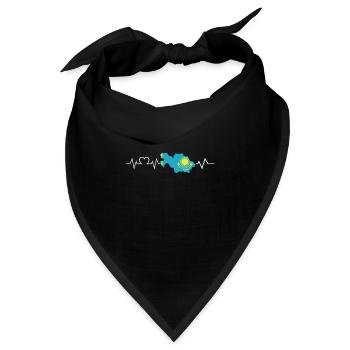 Kasachen Herzschlag Kasachstan - Bandana - Schwarz - Vorne
