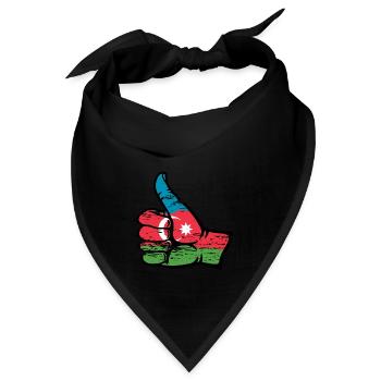 Aserbaidschan Flagge alles klar Symbol used - Bandana - Schwarz - Vorne