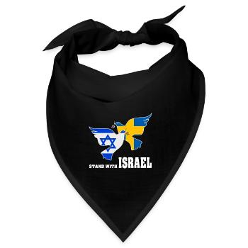 Schweden Israel Friedenstauben - Bandana - Schwarz - Vorne