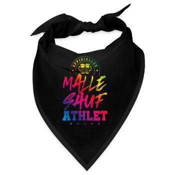 Malle Sauf Athlet Mallorca Party Spruch - Bandana - Schwarz - Vorne