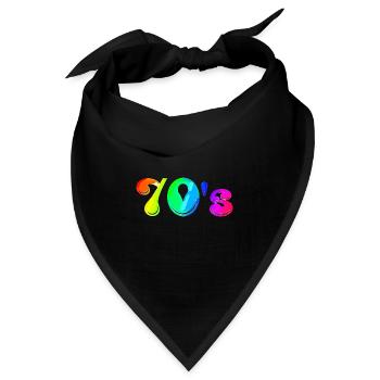 70s | Siebziger | Jahrzehnt | Symbol - Bandana - Schwarz - Vorne