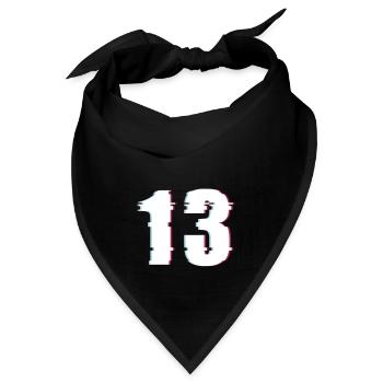 13 Dreizehn Thirteen Zahl Effekt Verzerrt Nummer - Bandana - Schwarz - Vorne