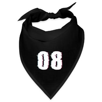 Acht 8 Zahl 08 Effekt Verzerrt Nummer - Bandana - Schwarz - Vorne