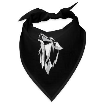 Geometrie Wolf grau - Bandana - Schwarz - Vorne