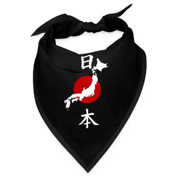 Japan Schriftzug Nihon - 日本 - Bandana - Schwarz - Vorne