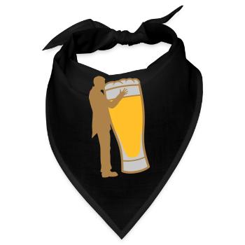 Bräutigam küsst Bier Hochzeit - Bandana - Schwarz - Vorne