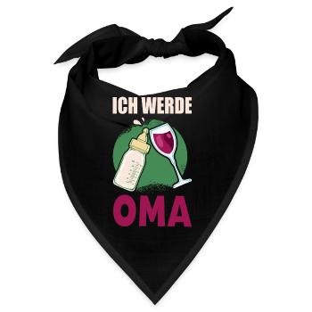ICH WERDE OMA Geschenke zur Geburt des Enkelkindes - Bandana - Schwarz - Vorne