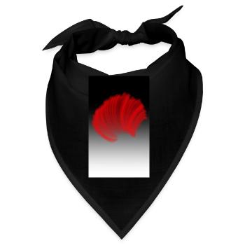 Rot auf Schwarz mit weißem Highlight - Bandana - Schwarz - Vorne