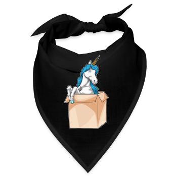 Einhorn Karton - Bandana - Schwarz - Vorne