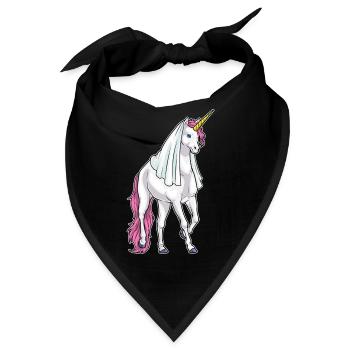 Einhorn Braut Schleier Hochzeit - Bandana - Schwarz - Vorne