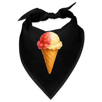 eis erdbeer vanille - Bandana - Schwarz - Vorne