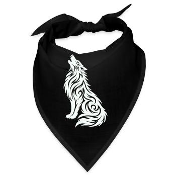 Wolf Tribal - Bandana - Schwarz - Vorne