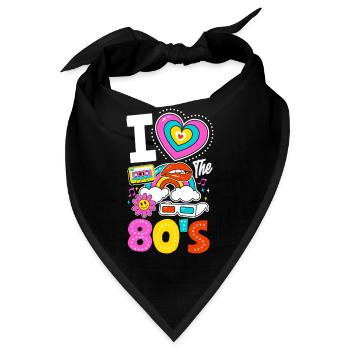 Retro Back to the 80s Vintage Design - Bandana - Schwarz - Vorne