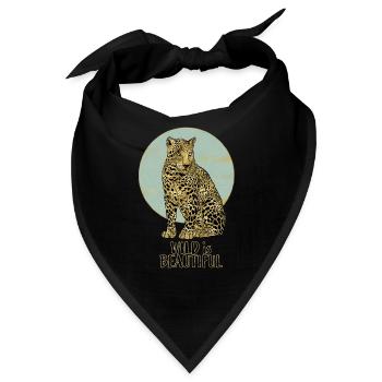 Leopard. Wild is Beautiful - Bandana - Schwarz - Vorne