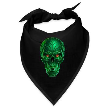 Green Techno Skull - Bandana - Schwarz - Vorne