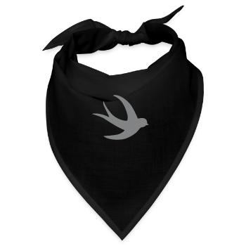 einzelner fliegender Schwalbenvogel im Grau - Bandana - Schwarz - Vorne