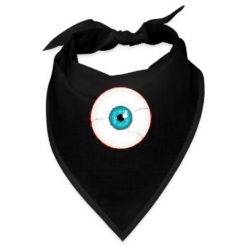 Augapfel / Eyeball turquoise blue (DDP) - Bandana - Schwarz - Vorne