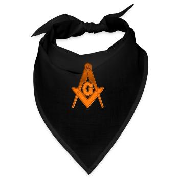 Freimaurerkompass Bronze - Bandana - Schwarz - Vorne