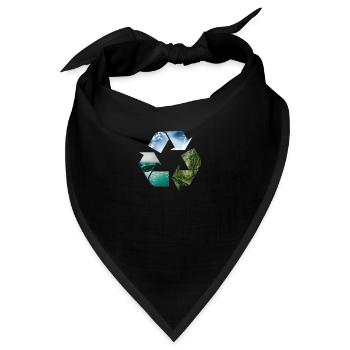 Recycle Erde - Bandana - Schwarz - Vorne