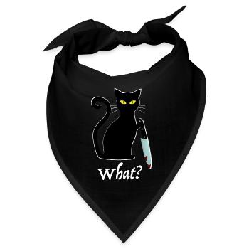 Was | Killer Katze, Katzenliebe, lustige Bilder - Bandana - Schwarz - Vorne