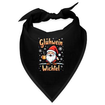 Weihnachten EIN GLÜHWEIN WICHTEL ZWEI GLÜHWEIN - Bandana - Schwarz - Vorne