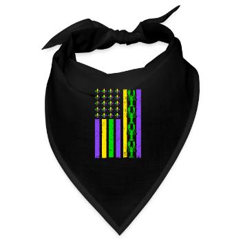 Awesome Mardi Gras Crawfish Flag For Mardi Gras - Bandana - Schwarz - Vorne