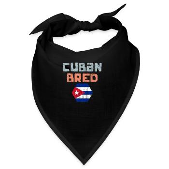 Cuban Bred Vintage Cuban Flag Pan Cubano For The - Bandana - Schwarz - Vorne