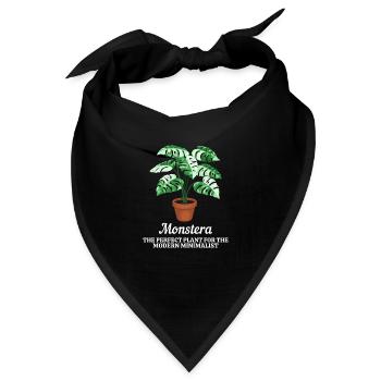Monstera Modern Minimalist - Bandana - Schwarz - Vorne