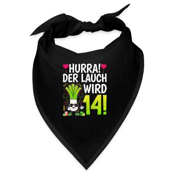 Hurra der Lauch wird 14 - Bandana - Schwarz - Vorne