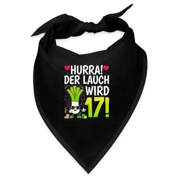 Hurra der Lauch wird 17 - Bandana - Schwarz - Vorne