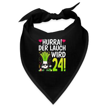 Hurra der Lauch wird 24 - Bandana - Schwarz - Vorne