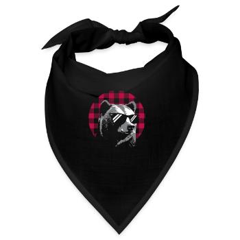 Red Buffalo Plaid Bär - Bandana - Schwarz - Vorne